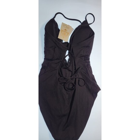 Becca by Rebecca Virtue Colette Women's One Piece Swimsuit Size Medium Black - Picture 6 of 6